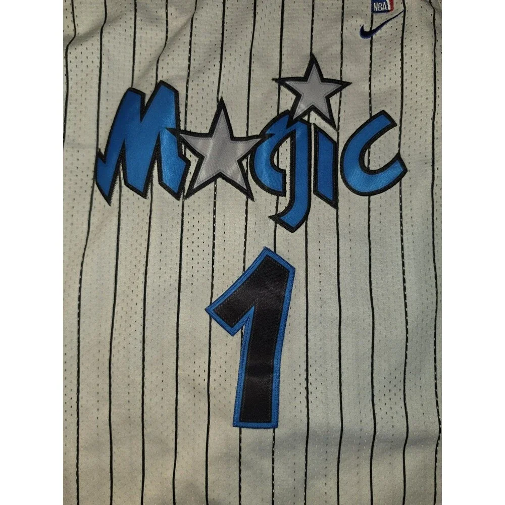 Vintage Nike Penny Hardaway #1 Orlando Magic Pinstripe White EUC Size L